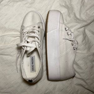 Steve Madden White Platform Sneakers